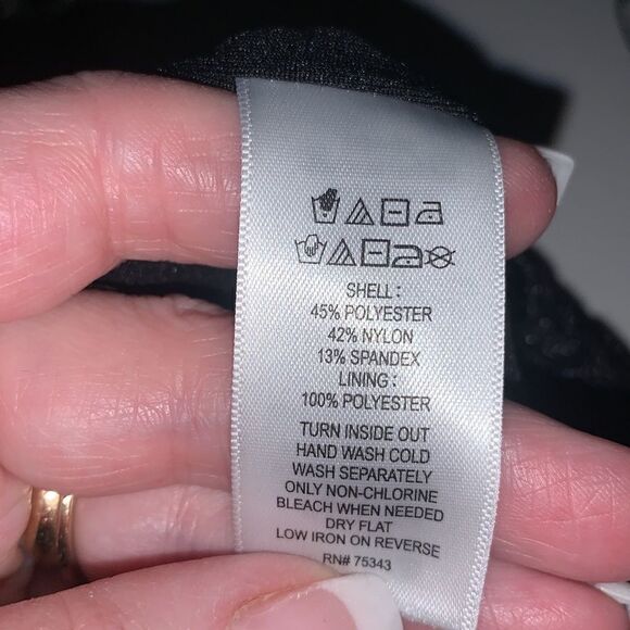 Adrienne vittadini black velvet & shear shift dress XS - Picture 9 of 9